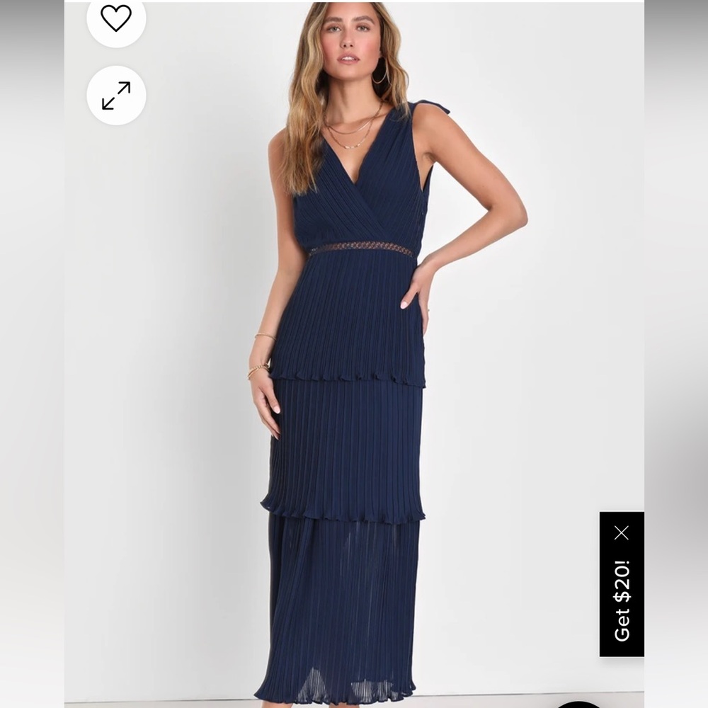 Blue pleated Dress